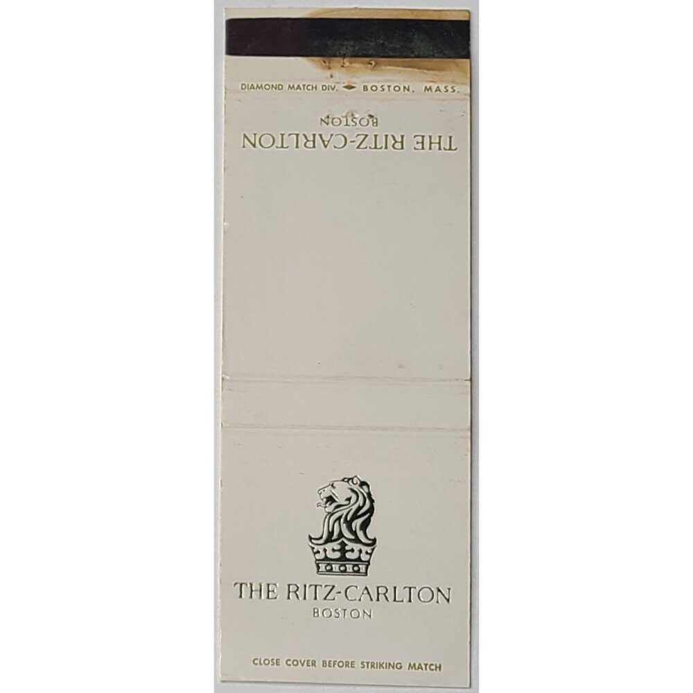 Vintage Front Strike Matchbook Cover Ritz-Carlton Boston MA